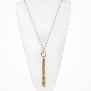 Heather Belle Octagon Tassel Gold Necklace